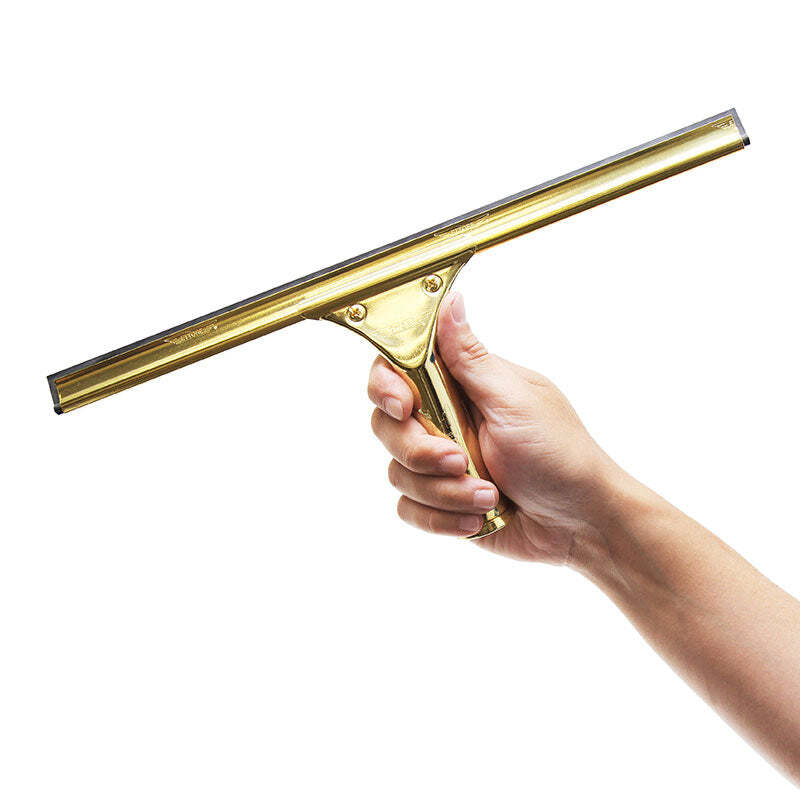 Ettore Solid Brass Squeegee w/ Handle for Window Cleaning & Washing - ANY SIZE!