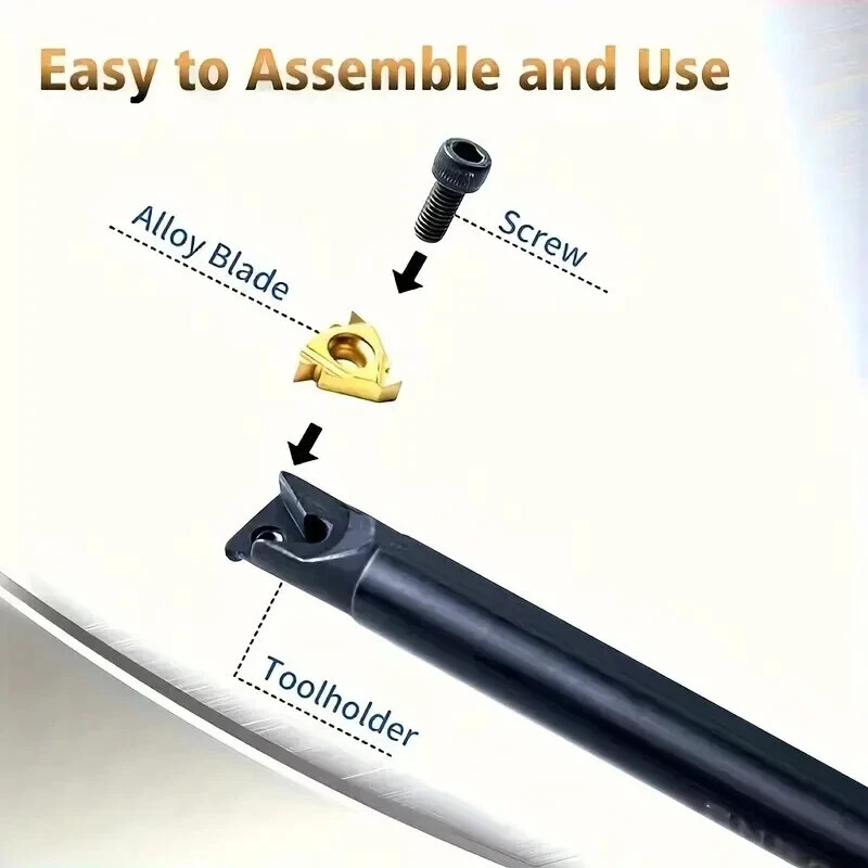 18PCS 3/8 " 10mm Shank Indexable Carbide Lathe Turning Insert Tool Holder