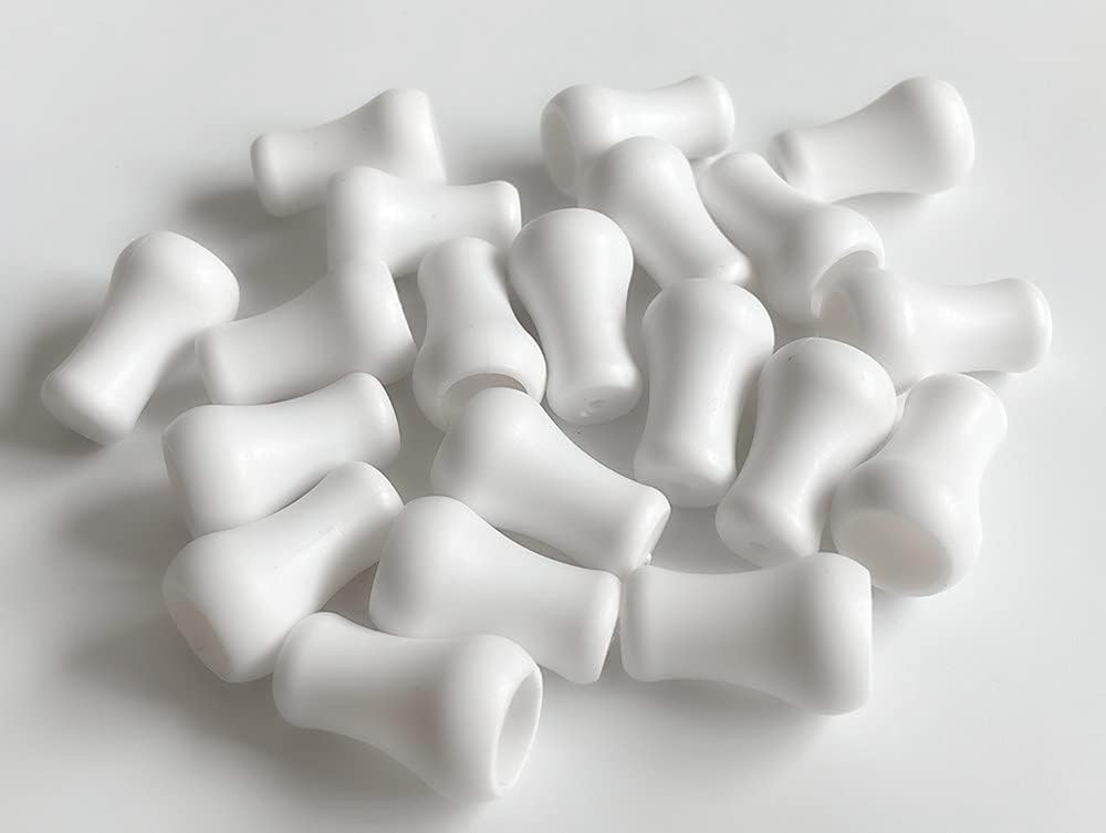 20Pcs White Plastic Cord Tassel Window Blind Cord Knobs Drops Pull End for Roman