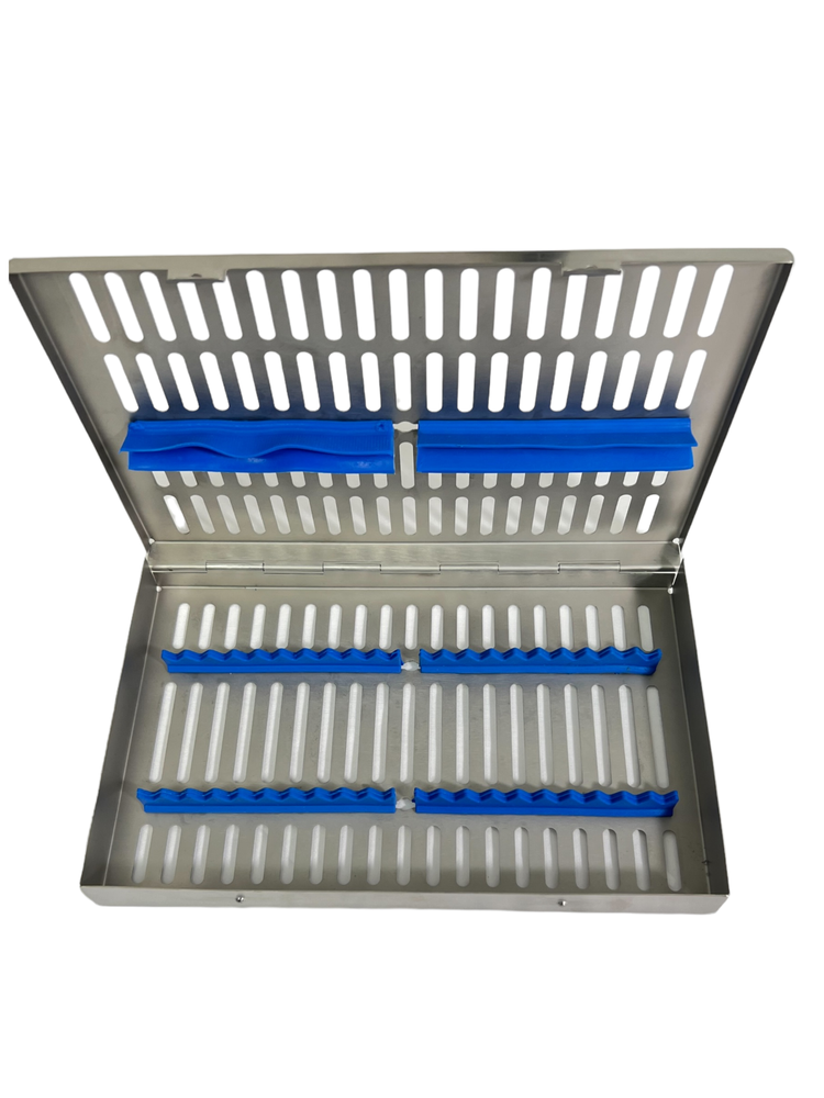 Large Sterilization Cassette for 20 Instruments with Blue Silicone Inserts (1pc)