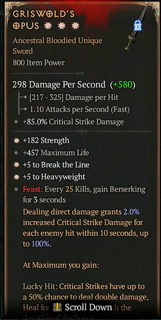 ✴️ DIABLO 4 ✴️😈SEASON 12😈‍‍‍‍‍‍‍‍‍Griswold's Opus 3GA mid roll