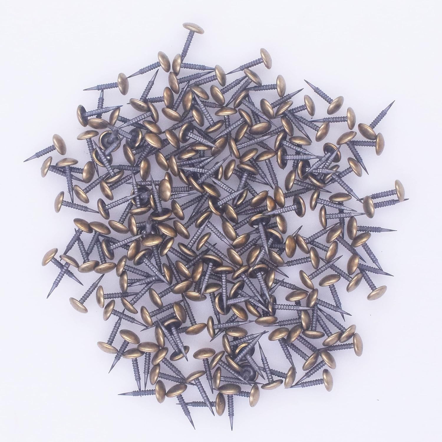 200pcs Antique Upholstery Tacks for Furniture, Sofa, Craft, Brass Coated