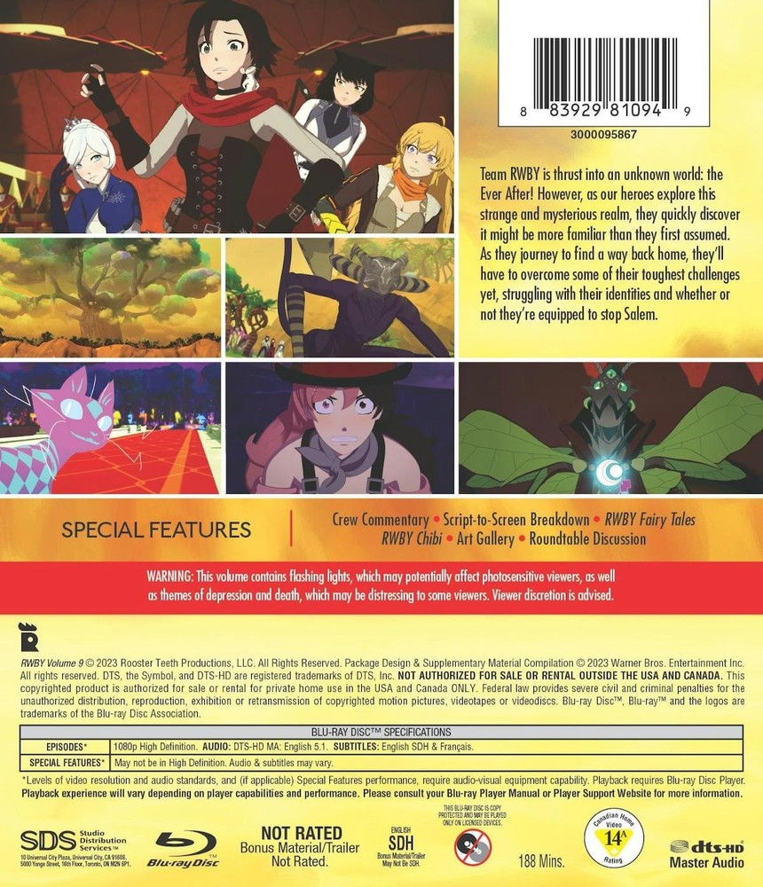 RWBY Volume 9 Blu-ray NEW