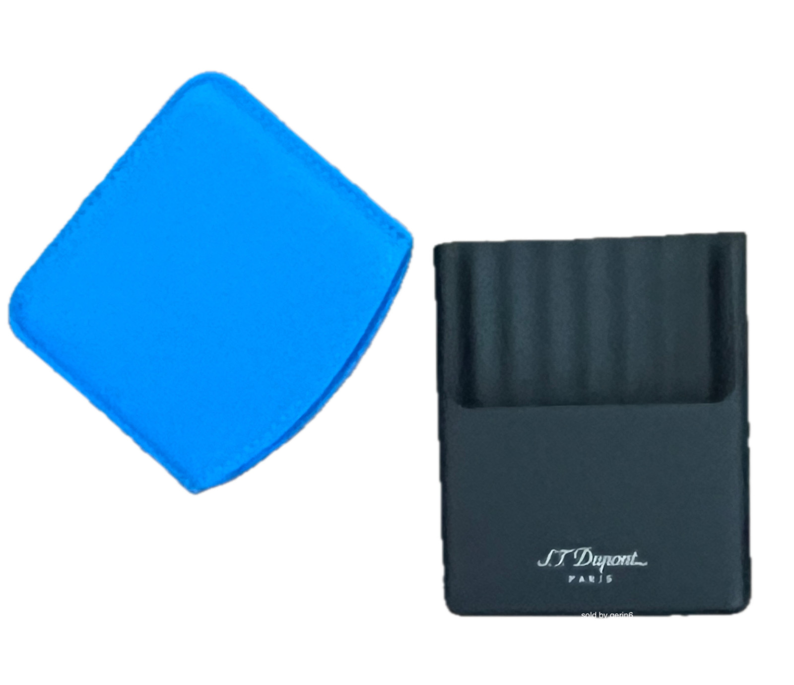 S.T. Dupont Leather Cigarette / Cigarillo Case Fluo Blue, 183116 New In Box