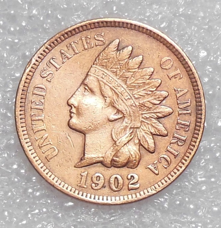 1902 Indian Head Cent AU/ About Unc  DETAILS-Bent