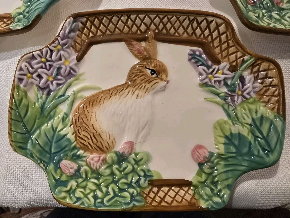 4 Royal Norfolk Spring Rabbit Floral Easter Plates