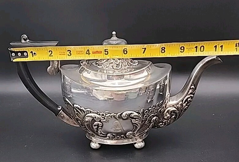 VTG Sheffield "Cameo" Silverplate Coffee/Teapot Set England Monogram A