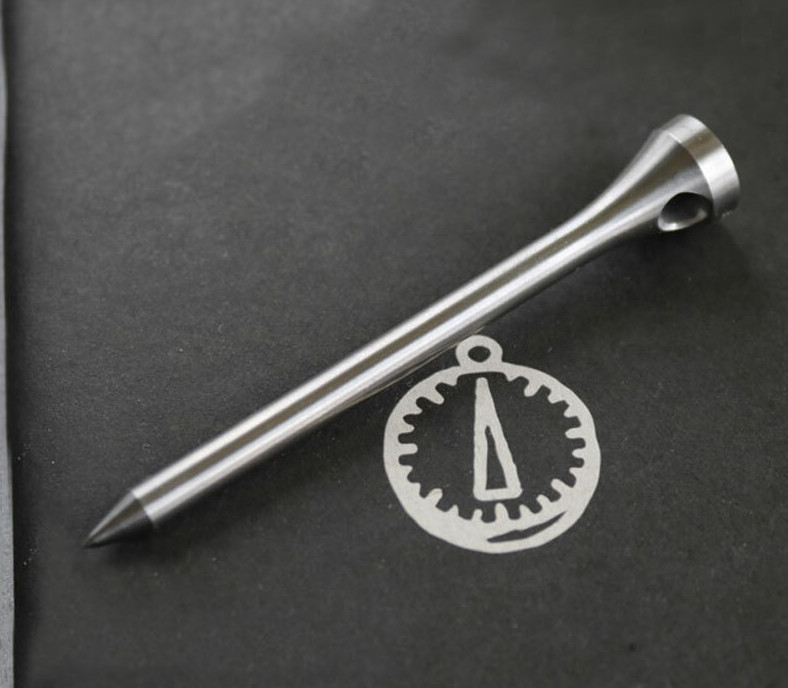 PTS Professional Tee Solid Titanium Alloy Golf Tee 2 3/4" 70mm Keychain EDC Tool