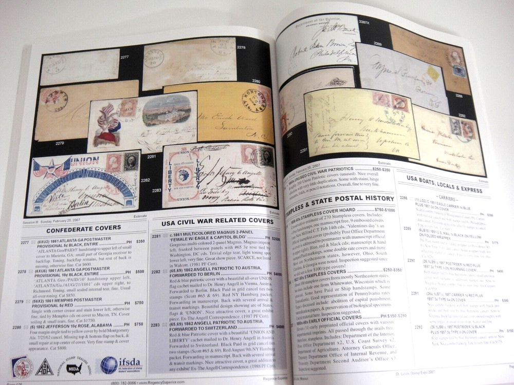 Regency Superior Stamp Auction Catalog 2007 Hawaii Zeppelin Cards Covers