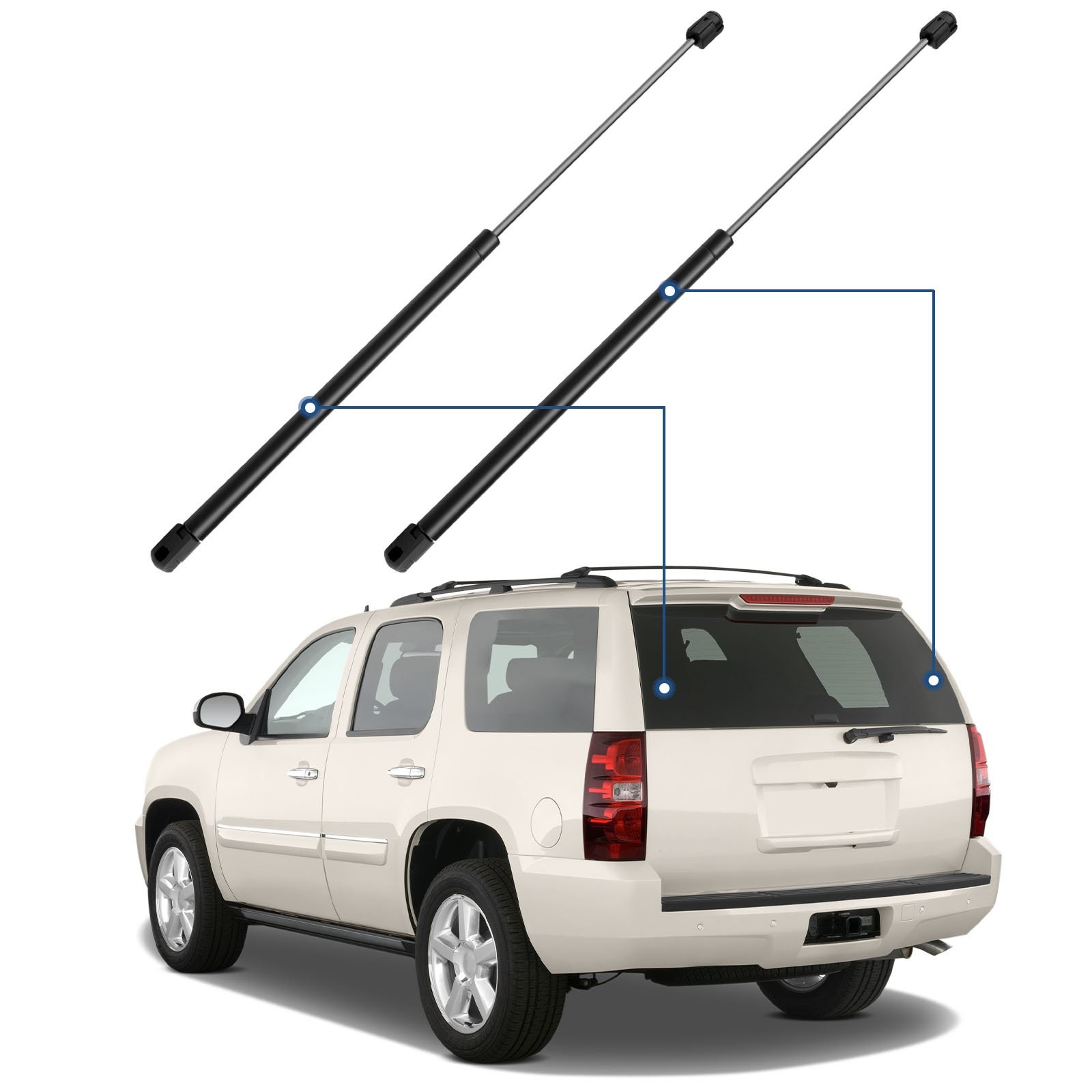 For 2007-2014 Chevy Tahoe Qty 2 Rear Window Glass Lift Supports Shocks Struts