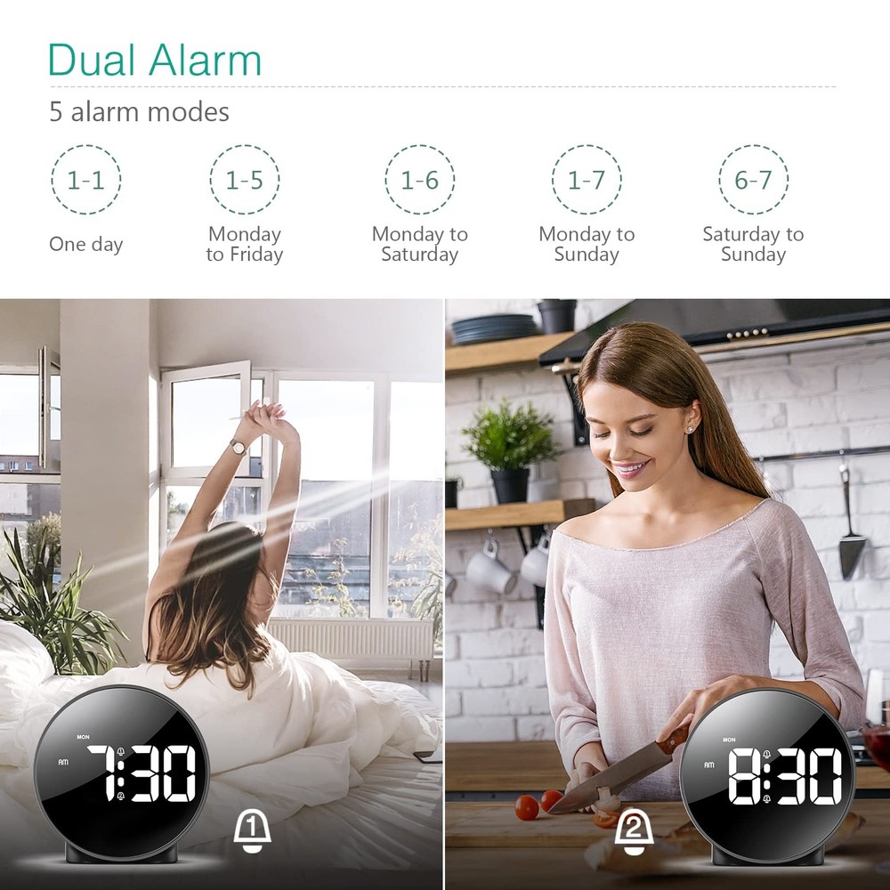 Digital Alarm Clock, HD LED Display Alarm Clock, Simple Table Clock, Electron...