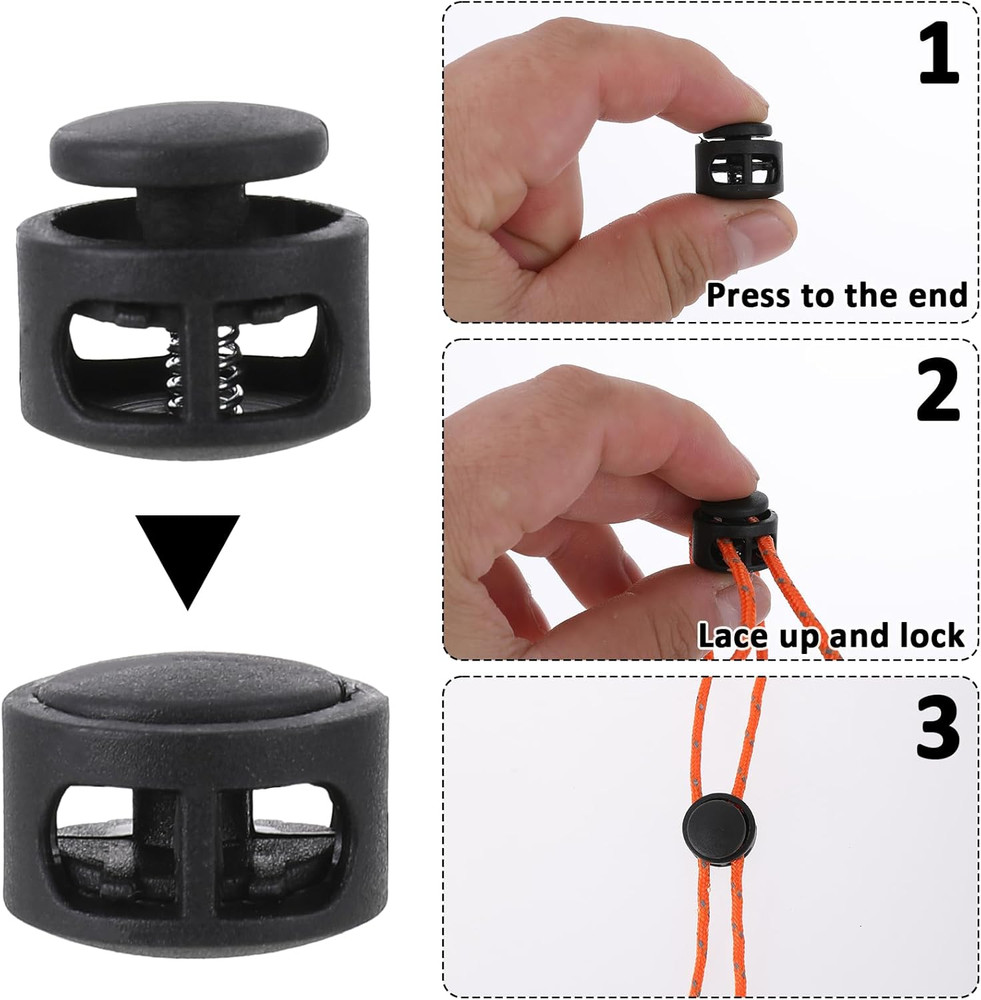 10 Pcs Elastic Shoe Lace Locks for Drawstrings - Secure & Easy to Use