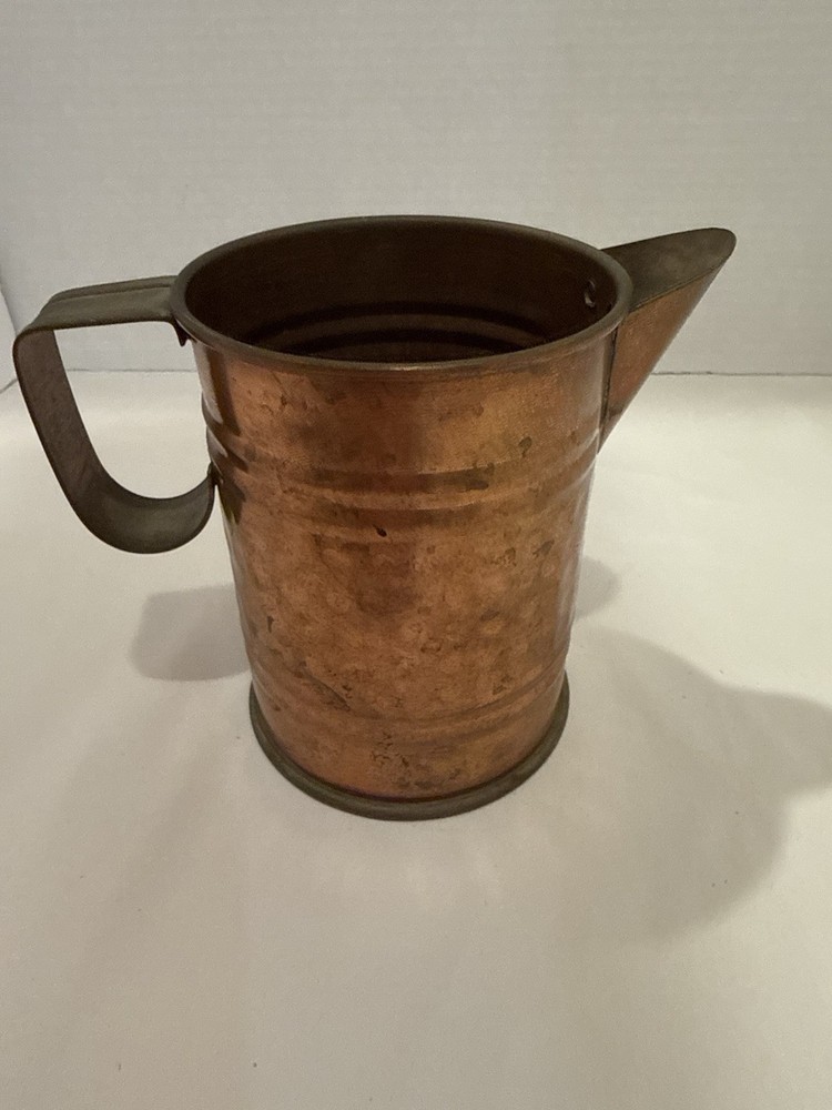 Antique Small Hammered Copper Pitcher