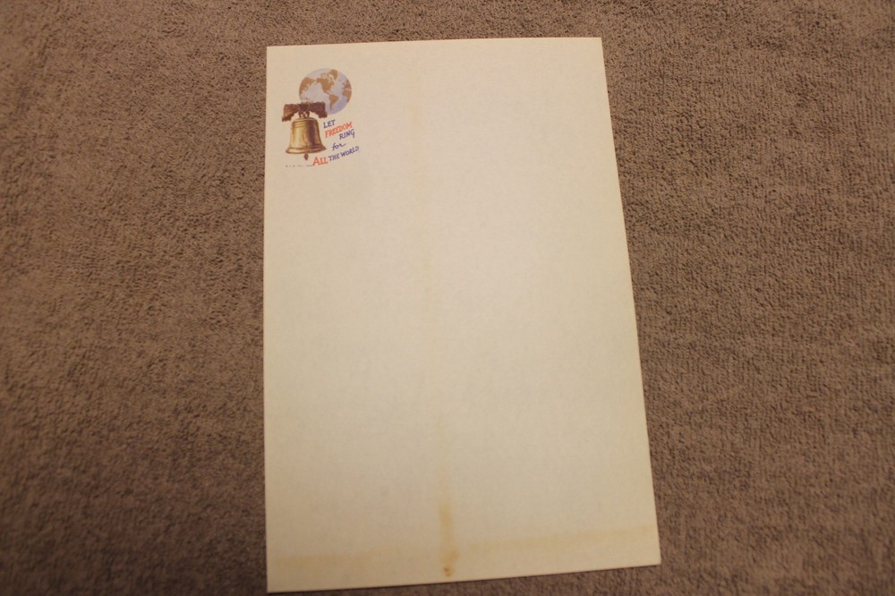 Original WW2 U.S. Home Front Patriotic Letter Head and Matching Envelope Set