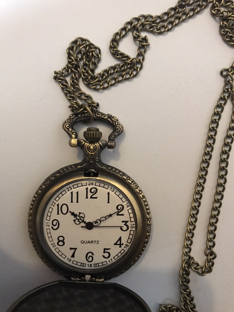 bronze pocket watch 4.5 cm Diameter Chain Length 40Cm