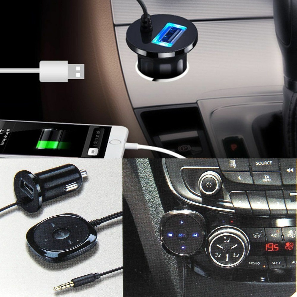Aux to Bluetooth 5.1 Adapter 3.5mm Bluetooth Receiver Microphone for Car