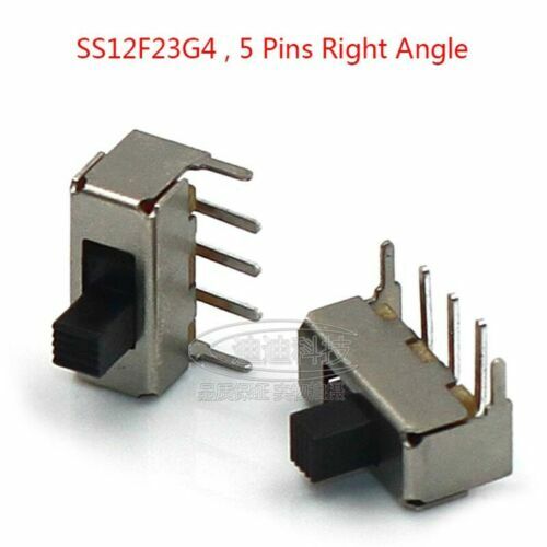 Microswitch 5 Pins Right Angle PCB Panel Horizontal Slide Switch 4mm Terminal