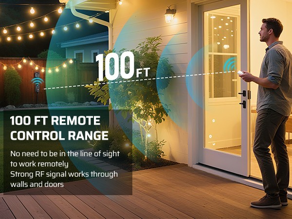 DEWENWILS Outdoor Remote Control Switch for Lights 15A 1875W 100FT Range