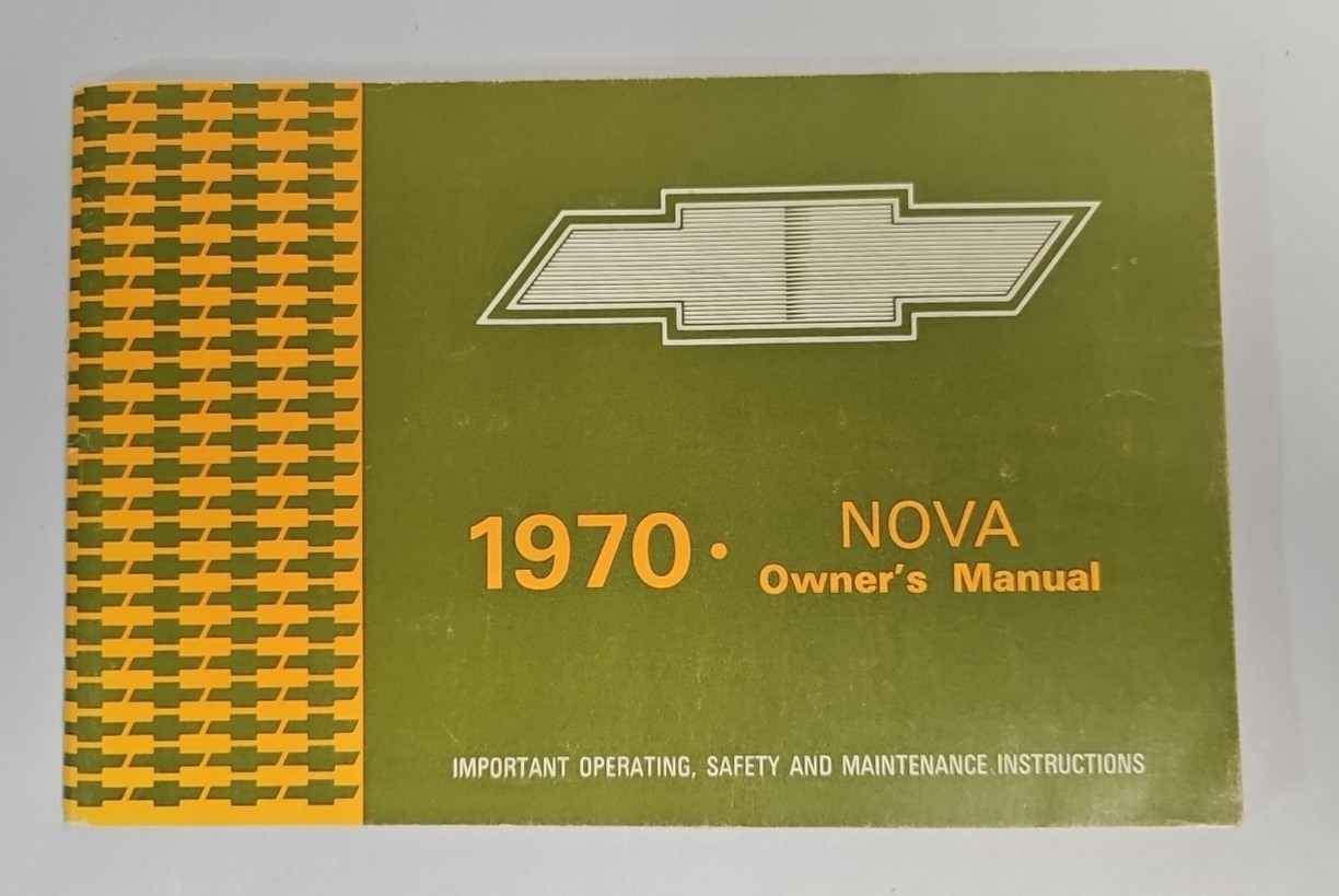1970 Chevrolet Nova Owner's Manual FIRST EDITION 9/1969 GENERAL MOTORS RARE HTF