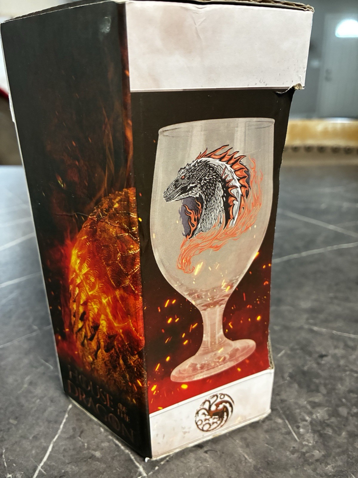 NIB Game of Thrones House of The Dragon Color Change Goblet Glass