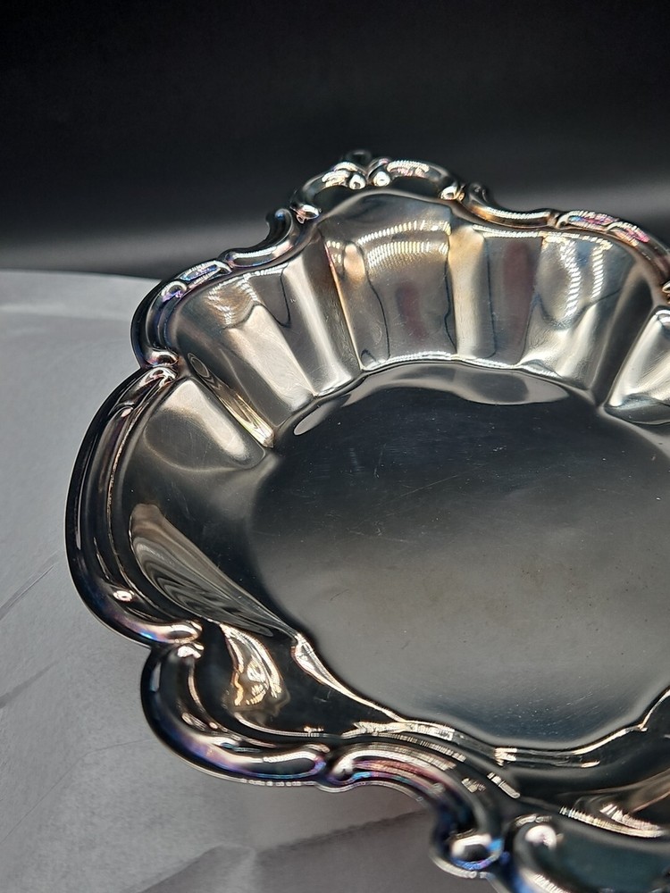 Vintage International Silver Silverplate Candy Nut Dish 9"