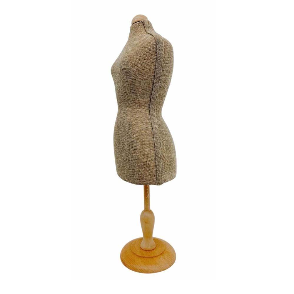 23''H Burlap Mini Jersey Female Torso Dress Form Mannequin Jewelry Display Stand