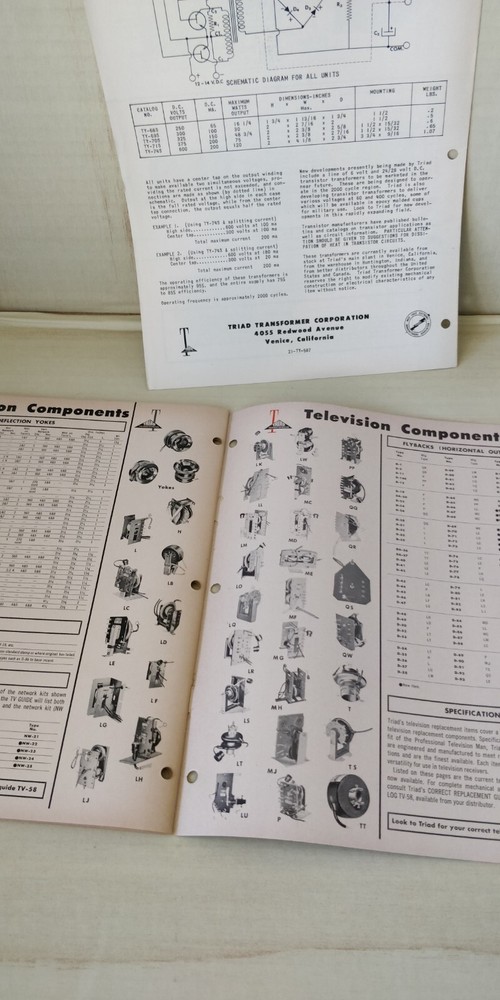 1958 Triad - Catalog - Transformers + More + Tv Components