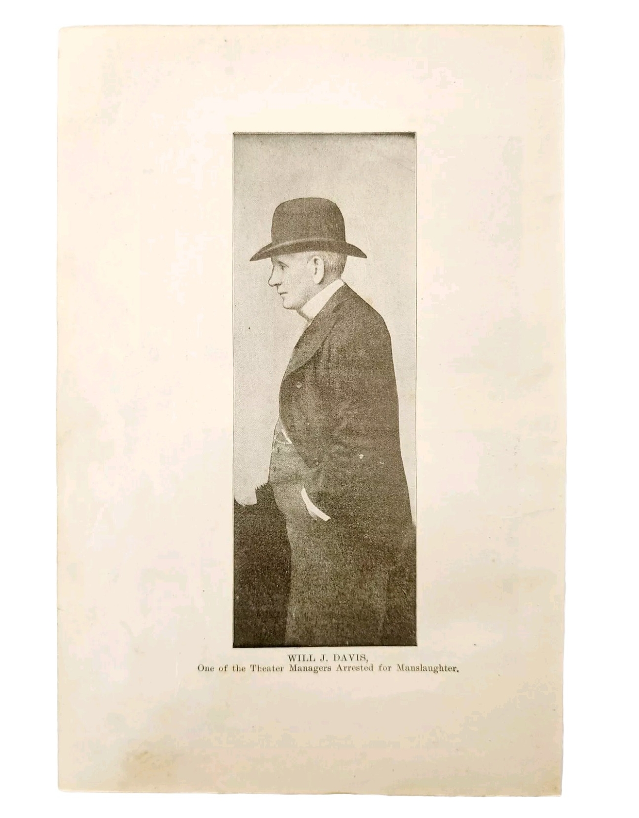 1904 Will Davis Arrest Manslaughter Chicago Iroquois Theater Fire Disaster DWNN5