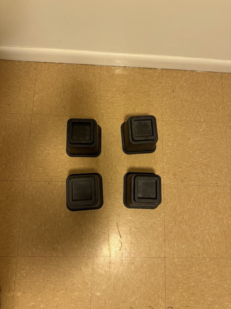 6 Inch Bed Risers 4-Pack Durable Heavy Duty Construction Ensures Black