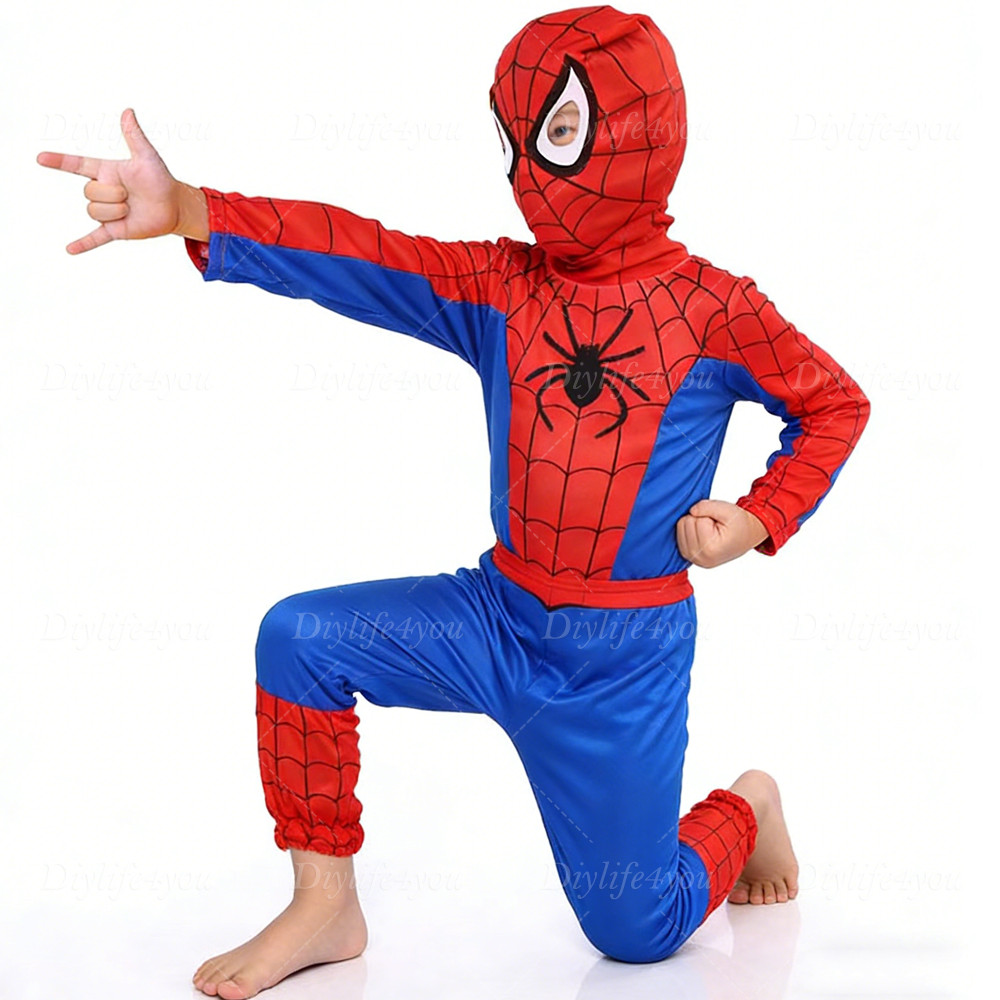 Spider-Man Tobey Maguire Kids Cosplay Costume Jumpsuit 3-7 Years