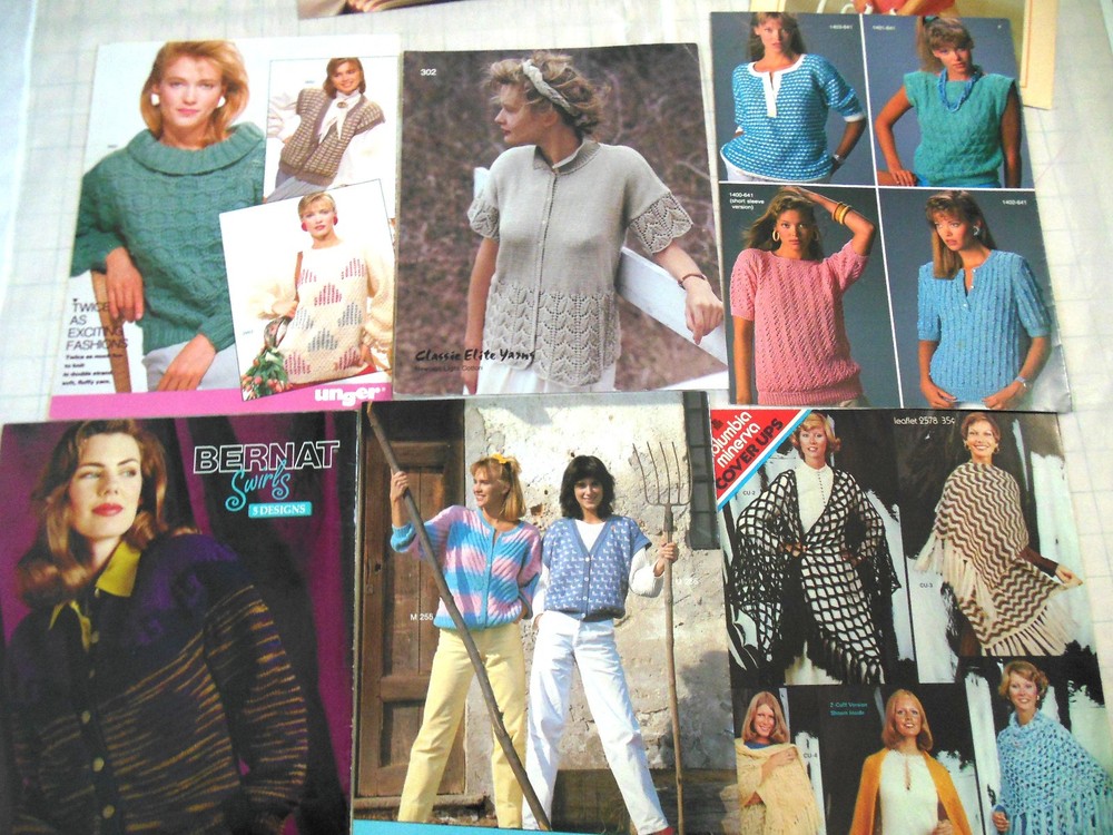 Women's Sweaters Knitting Patterns Lot, All Seasons, Leaflets & Single Patterns