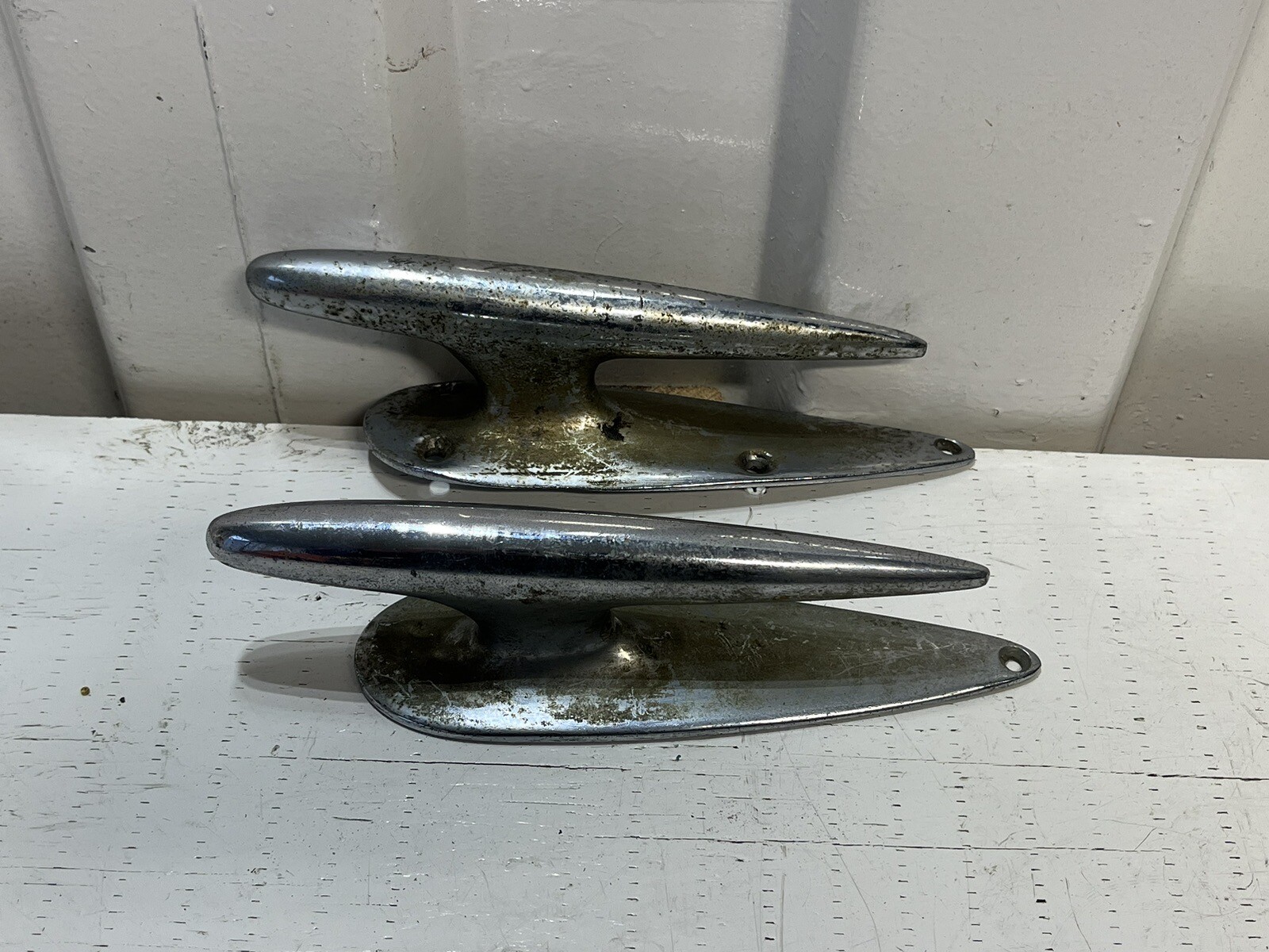 Vintage Chromed Brass Cleat, Chris Craft Cleat 8” Long