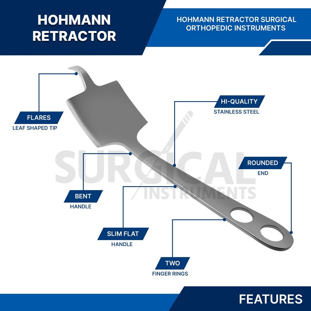 7 Pcs Hohmann Retractor Set Surgical Orthopedic Instruments German Grade
