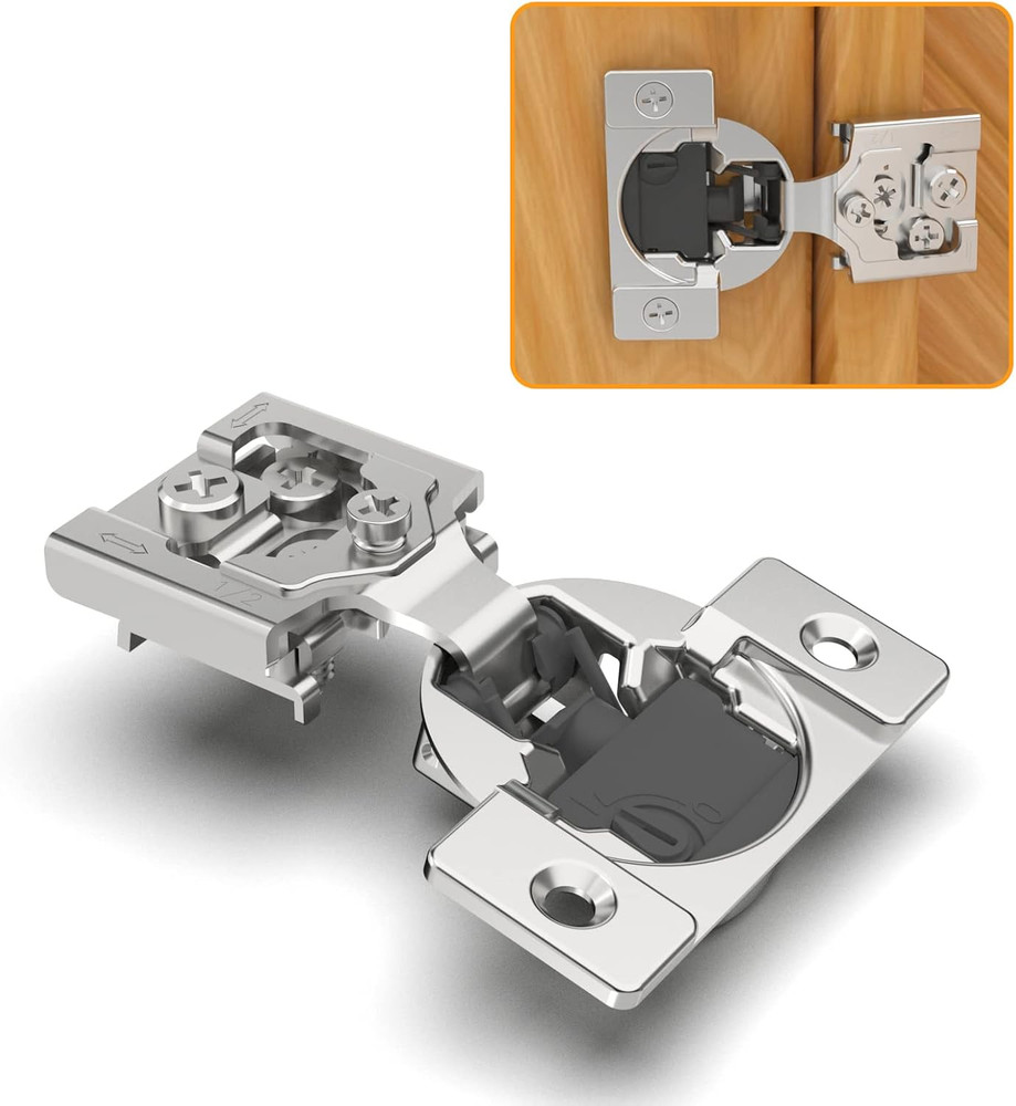 30 Pack 1/2" Overlay 4D Soft Close Concealed Hinges for Face Frame Door, Adjusta