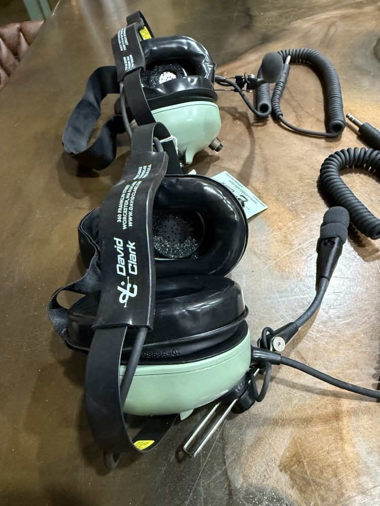 David Clark Model H3442 Aviation Intercom Headset Pair Left Right Communication