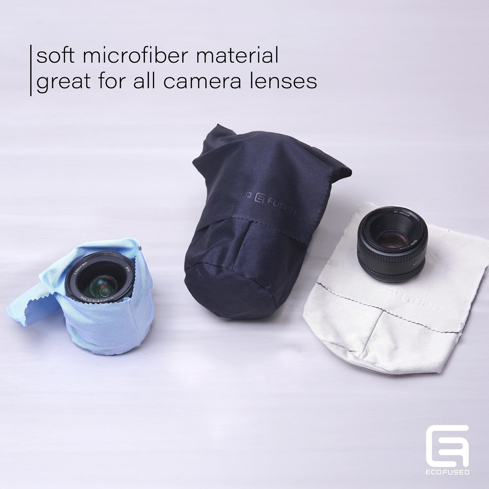 Eco-Fused Camera Lens Pouches - Microfiber Small, Medium, Large, Multicolor
