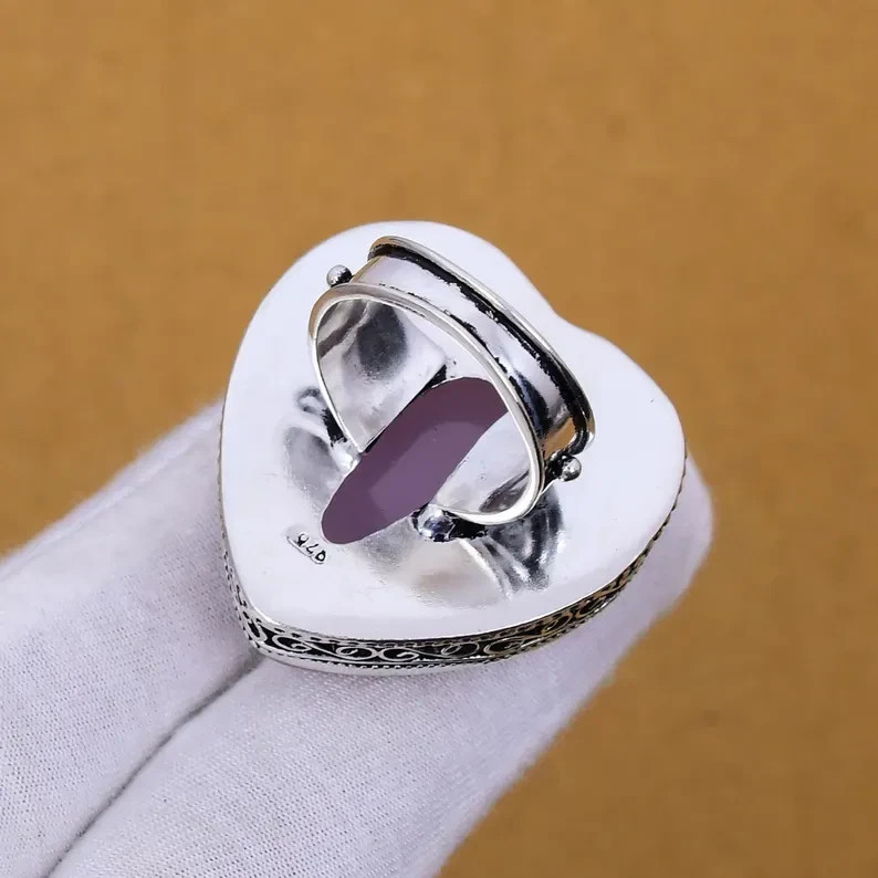 Rose Quartz Gemstone Ring Statement Ring 925 Sterling Silver All Size Ring R69