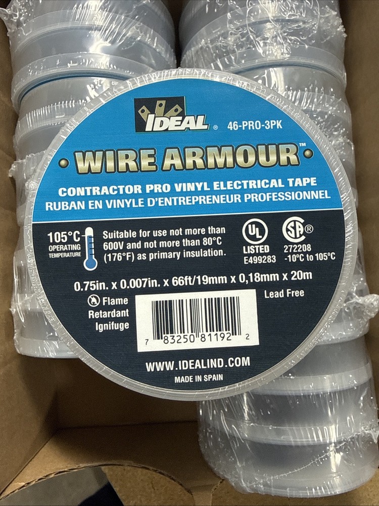 24 Pack Ideal Electrical Tape 3/4” x 66ft
