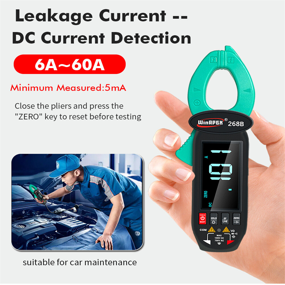 Digital Clamp Meter Multi meter DC/AC Current 600mA-60A Handheld Electrical Test