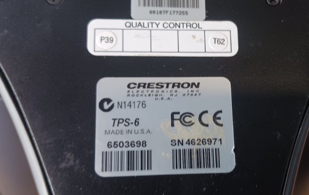 Crestron TPS-6 TPS-6-B-T Black Touchscreen Panel with Cable Stand