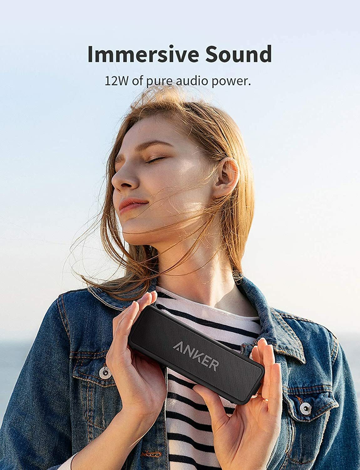 Anker Soundcore 2 Portable Bluetooth Speaker Stereo Bass Waterproof for Outdoor