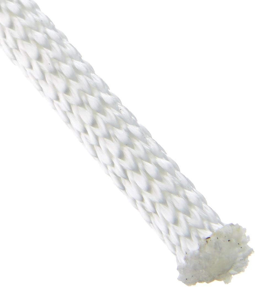 QNR 1/4" White Polyester Rope, Solid Braid Dacron Utility Rope, 500 Ft Spool, Lo