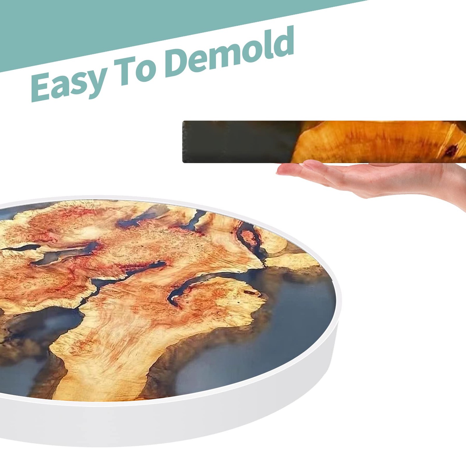 Extra Large Resin Table Mold 14 Inch Round Silicone Epoxy Resin Molds for Riv...