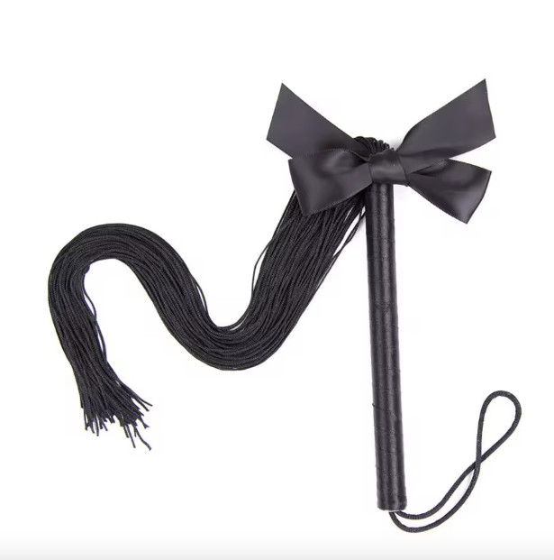 Black Silk Tassel Flogger – Bow Whip BDSM Bondage Restraints