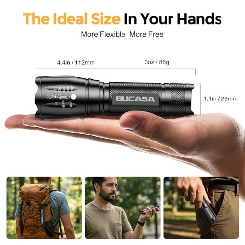 Rechargeable Flashlights High Lumens, Brighter Small Flashlight Powerful 3 Pack