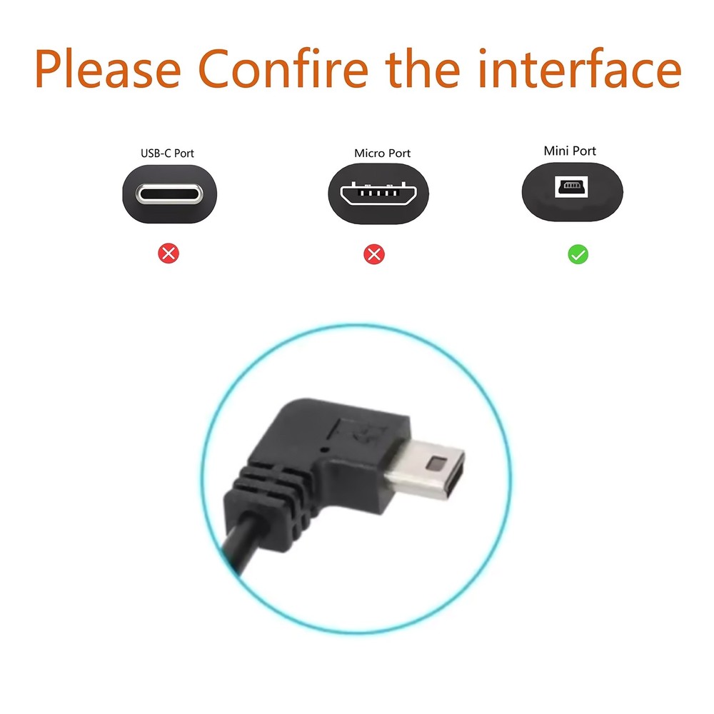 Secure USB Connection Car Charger Cable Power Cord Supply for Camera GPS