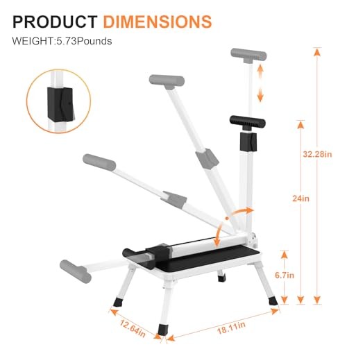 Step Stools for Adults, Foldable Step Stool with Handle for Elderly foldable