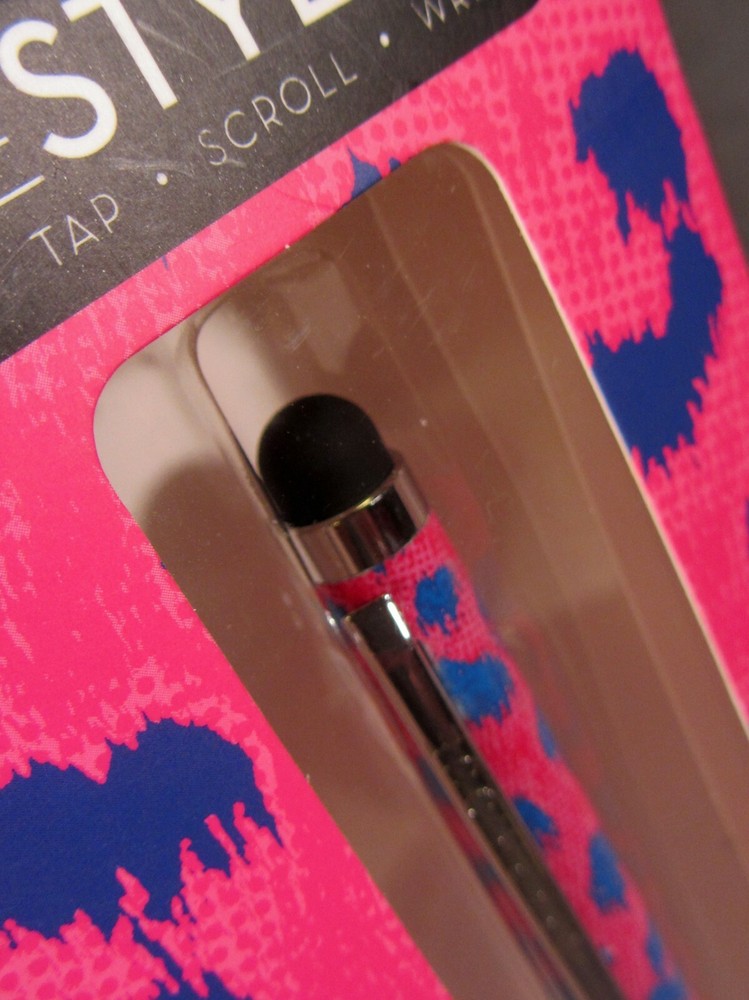 The Stylus Pink Touch-Screen Type Tap Scroll Write Black Ballpoint Graphique NEW