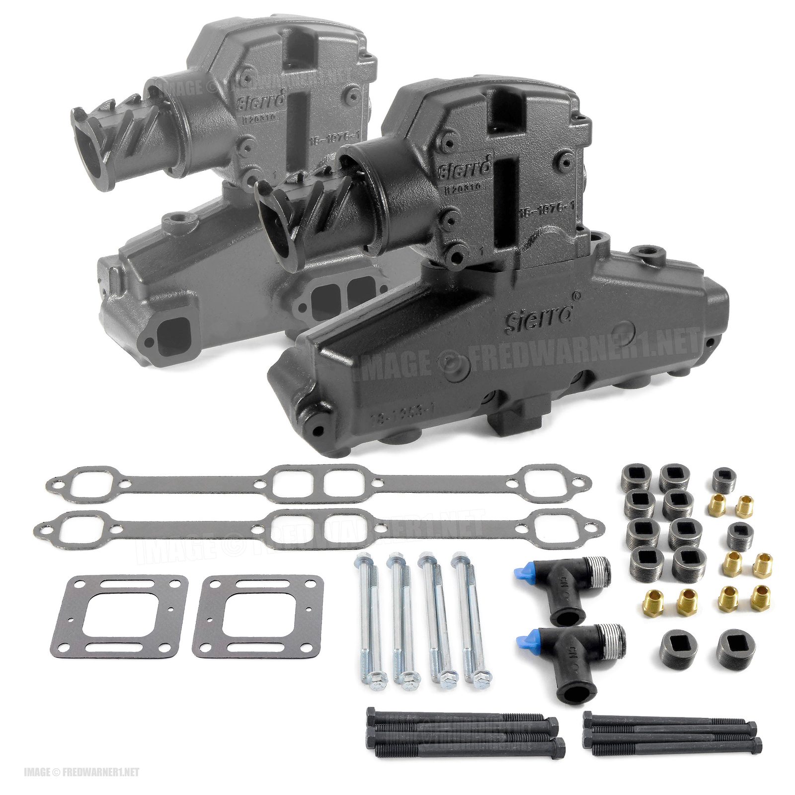 Sierra Marine MerCruiser V8 Exhaust Manifold Kit 1983-2003 87114 44354 350 4"