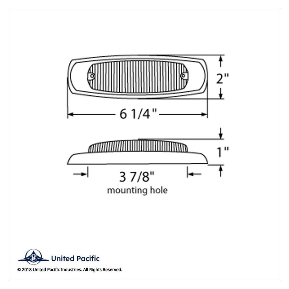 United Pacific 38134 Clearance/Marker Light With Bezel, 12 Led, Rectangular